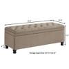 NicBex 45" Tufted Button Storage Ottoman Bench,Faux Leather/Linen Foot Stool with Rubber Wood Legs,End of Bed Storage Bench for Bedroom,Living Room - 2 of 4