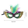 Unique Bargains Colorful Feather Sequins Half Face Party Mask 1 Pc - 2 of 4