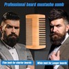 DOMETOUR Beard Brush Kit for Men Mustache Comb Beard Scissors Beard Bib Catcher Natural Boar Bristle Brush for Husband Dad Gifts - 4 of 4