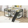Streamdale Full and Twin Size L-Shaped Bunk Bed with Slide and Short Ladder, Black - 4 of 4
