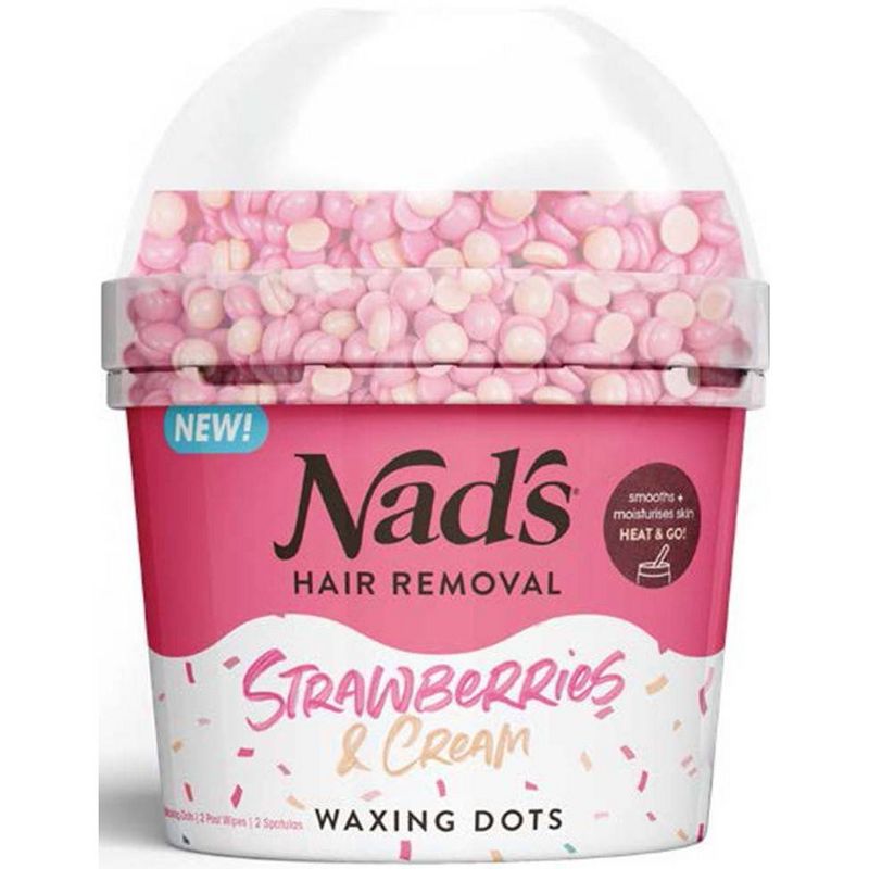 Nad&#39;s Strawberries Cream Waxing Dots, Wax Beads for Body and Face - 7oz, 1 of 17
