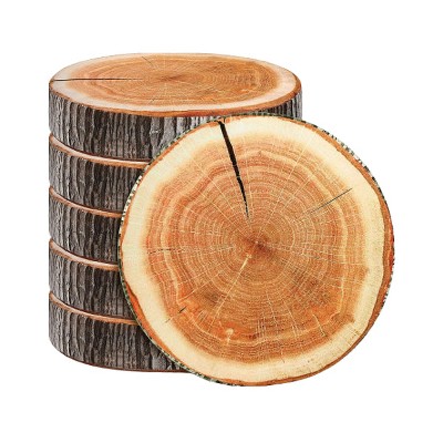 Hub Styler Round Wood Slice Throw Pillow