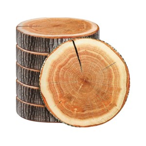 Hub Styler Round Wood Slice Throw Pillow - 1 of 4