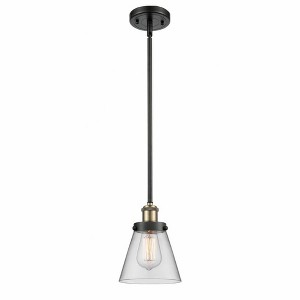 Cone - 1 Light Stem Hung Mini Pendant In Industrial Style-9 Inches Tall and 6 Inches Wide - 1 of 1