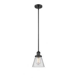 Cone - 1 Light Stem Hung Mini Pendant In Industrial Style-8 Inches Tall and 6 Inches Wide - 1 of 1