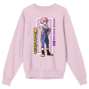 My Hero Academia Mina Ashido Adult Cradle Pink Crew Neck Long Sleeve Sweatshirt-XXL - 1 of 2