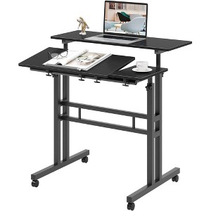 31.5" Mobile Standing Desk with Wheels, Height Adjustable Stand Up Desk with 2 Modes | Portable Rolling Computer Table for Walking Pad & Office - 1 of 4