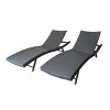 PAGED Patio Chaise Lounge Modern Aluminum Frame Recliner with Wooden Side Table Tiltable Lounge Chair for Outside - 3 of 4