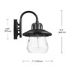 Globe Electric 1-Light 10.5" Metal Outdoor Wall Sconce with Seeded Glass Shade Matte Black - 3 of 4