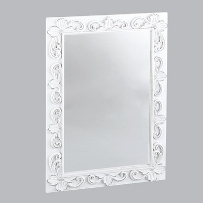 The Lakeside Collection Carved Wooden Decor Accents - White Wall Mirror : Target
