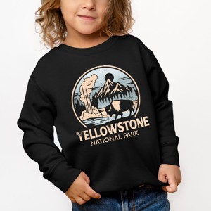 Yellowstone National Park Two-Toned Circle - Toddler Graphic Sweatshirt - 1 of 4