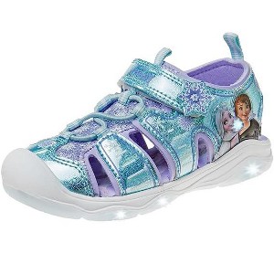 Disney Girls Frozen LED Light Up Sandal - Outdoor Slipon Quick Dry Waterproof Shoe - (Toddler/Little Kid) - 1 of 4
