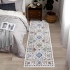 Coolmee Washable Area Rug Boho Floral Rugs for Living Room, Non-Slip Low Pile Throw Indoor Floor Rug Vintage Carpet for Home Office - 2 of 4