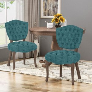 NicBex Vintage Rubberwood Dining Chairs Set of 2, Upholstered Side Chairs, French Bistro Seating for Kitchen Living Room - 1 of 4
