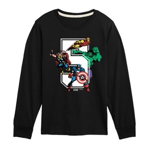 Boys' - Marvel - Avengers Birthday 5 Long Sleeve Graphic T-Shirt - 1 of 4