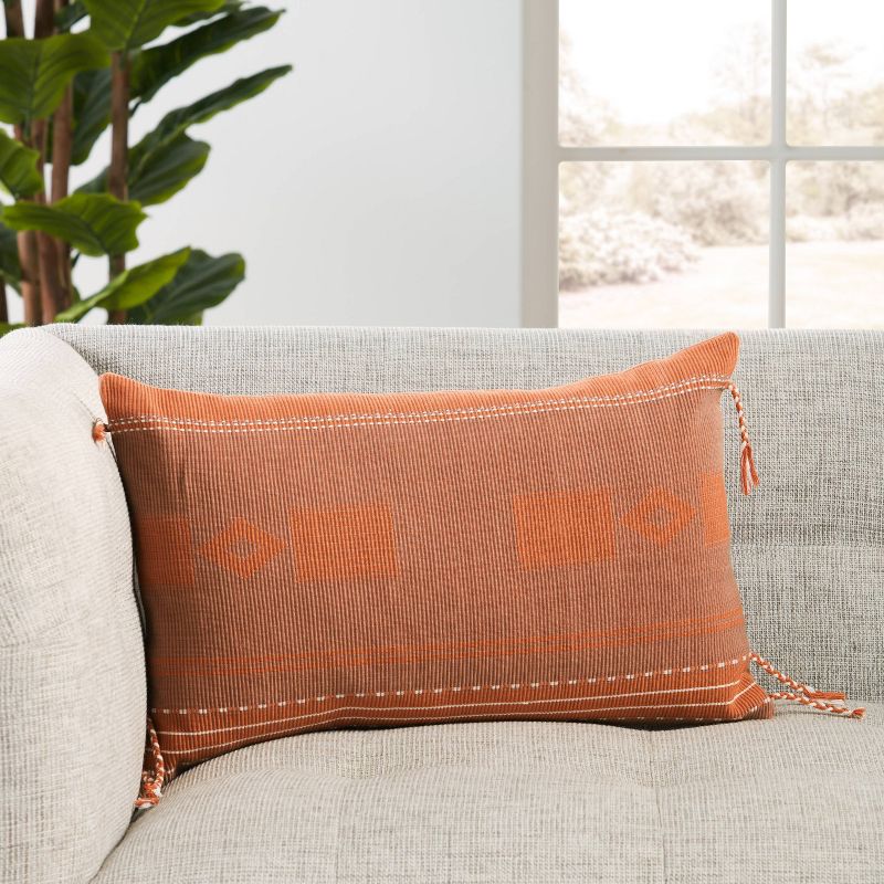 13&#34;x21&#34; Oversize Vibe by Bhodi Warm Lumbar Throw Pillow Cover Taupe/Terracotta - Jaipur Living, 5 of 7