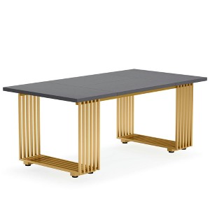 Resenkos Computer Desk, Office Desk, Study Desk,70.9" Executive Desk, Modern Office Computer Desk Conference Table,Gray & Gold - 1 of 4