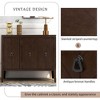 Adjustable Shelf Storage Sideboard with 3 Retro Metal Handles and 4 Pinewood Legs for Entryway Living Room Study Room Dining Room - 2 of 4