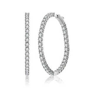 Guili Big Hoop Earrings with Colored Cubic Zirconia in Green, Red, Blue, Gold, Pink, and White, Featuring a Bold Design, Perfect for Statement Looks - 1 of 2