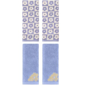 REGALWOVEN 4 Pcs Cotton Soft Absorbent Decorative Bathroom Hand Towel - 1 of 4