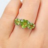 EVERLY JEWELRY  |   Sterling Silver 3 1/3 CT TGW Peridot 3 Stone Ring - 4 of 4