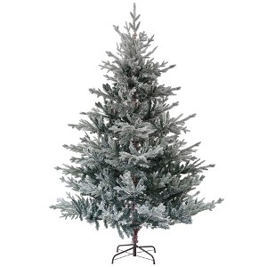 Gulches Nordic Style Artificial Christmas Tree - 6ft, 795 Snow Flocked Tips, Hinged, Foldable Metal Stand, Easy Assembly - 1 of 4