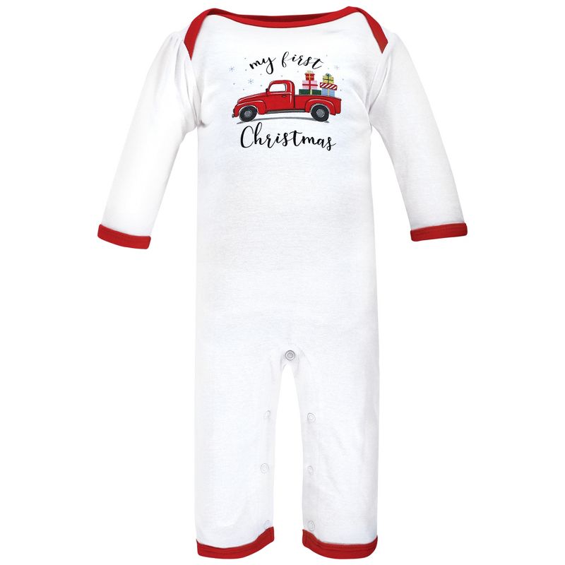 Hudson Baby Infant Girl Cotton Coveralls, Christmas Gift, 4 of 7