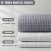 Waffle Weave Shower Curtain Cotton Fabric Texture Bathroom 72Wx72L Waterproof Soft Absorbent Light Color - 3 of 4
