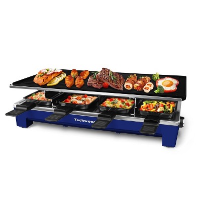 Techwood 1500W Indoor Table Grill with 8 Cheese Melting Pans
