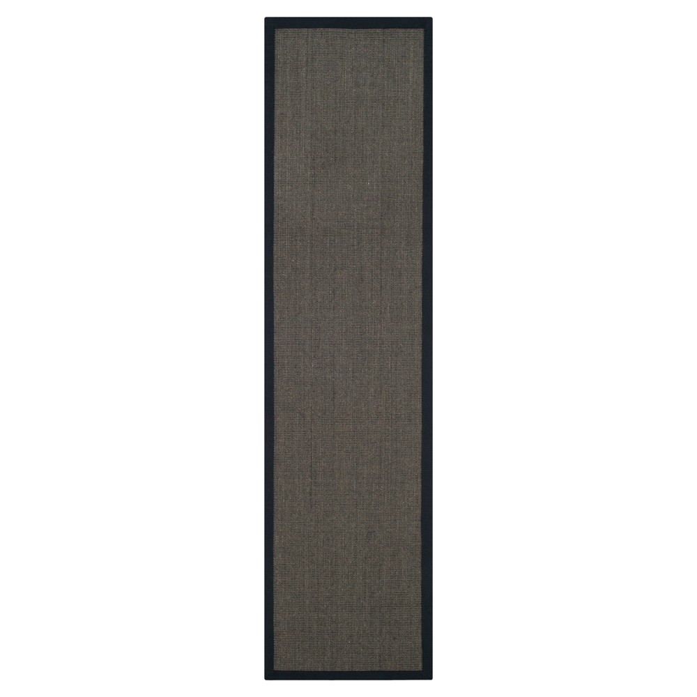 2'6inx6' Runner Klara Natural Fiber Charcoal - Safavieh