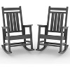 Oversized HDPE Outdoor Rocking Chairs, All Weather Resistant Plastic Rockers, High Back Porch Rockers, Heavy Duty Patio Rockers - 3 of 4