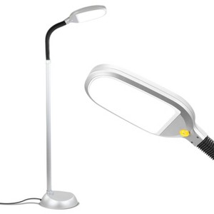 Brightech Litespan Industrial Dimmable (Includes LED Light Bulb) Gooseneck Arc Floor Lamp Platinum Silver - 1 of 4