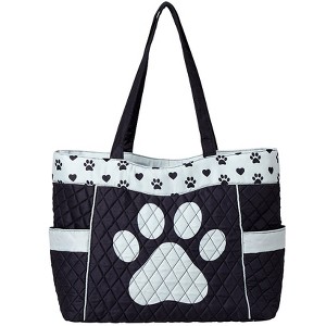 The Lakeside Collection Quilted Cat, Dog or Paw Print Tote - Dog Paw - 1 of 2