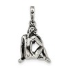 Black Bow Jewelry Sterling Silver Virgo the Virgin Zodiac 3D Antiqued Pendant - 4 of 4