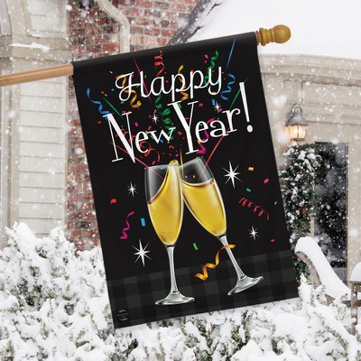 Happy New Year Double-Sided Polyester House Flag