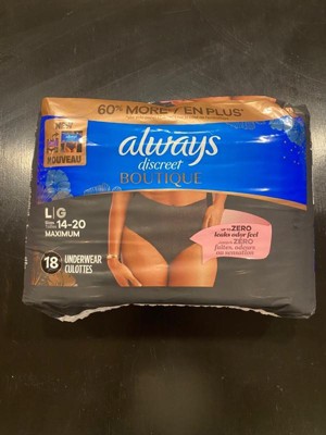 Always Discreet Boutique Black Low-Rise Maximum Size Small/Medium  Incontinence Underwear, 12 ct - Pick 'n Save