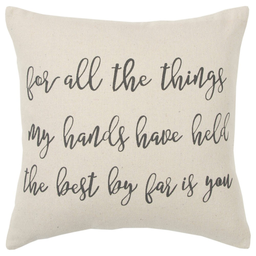 Photos - Pillow 20"x20" Oversize 'For all the things...' Square Throw  Cover - Rizzy