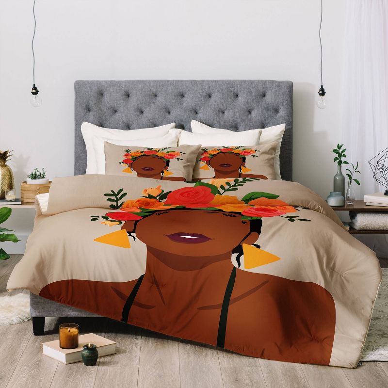 Domonique Brown Crown Comforter Set - Deny Designs, 5 of 6