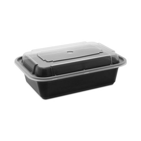 Pactiv Evergreen Newspring VERSAtainer Microwavable Containers, 24 oz, 5 x 7.25 x 2, Black/Clear, Plastic, 150/Carton - image 1 of 4