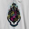 Harry Potter Men's Hogwarts Bicolor Emblem Long Sleeve Graphic Cotton Sweatshirt Hoodie - White XL - 2 of 3