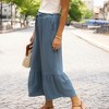 Amaryllis Women's Flowy Tiered Pants High-Waisted Drawstring Wide-Leg Relaxed Fit Casual Boho Style - 3 of 4