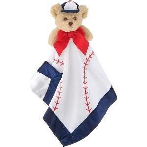 Bearington Baby Lil' Slugger Snuggler, Baseball Plush Teddy Bear Stuffed Animal Security Blanket, Lovey 15" - 1 of 4