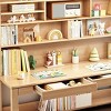 Solid Wood Desk, Kids Writing Table, Office Desk，With Removable Shelves, With Drawers And 2 Chairs - 4 of 4