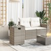 vidaXL Propane Tank Cover Table Gray 15.7"x15.7"x23.6" Poly Rattan - 3 of 4
