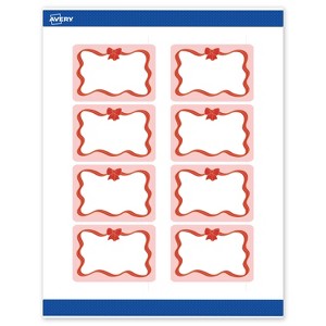 Avery Labels, 2" x 3", Gold-Pink Bow, Matte, 80ct - 1 of 4