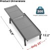 Summit Adventure Set of 2 Foldable Aluminum Chaise Lounges - 4-Position Adjustable Recliners for Pool & Patio (Grey) - 3 of 4