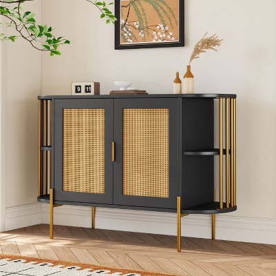 KTMBDW Sideboard Buffet Cabinet with Storage, 47.2" Fluted Shelves, Mid Century Modern Console for Living Room Kitchen