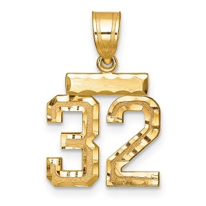 Black Bow Jewelry 14k Yellow Gold, Varsity Collection, Small D/C Pendant Number 32 - 1 of 4