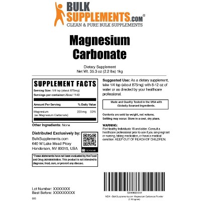 BulkSupplements Magnesium Carbonate Powder