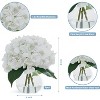 GAOMON 2 Pack Artificial Hydrangea Flowers in Glass Vase with Faux Water, Fake Hydrangeas, Faux Flower Arrangements - 2 of 4